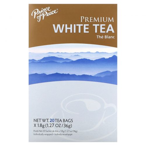 Prince of Peace, белый чай премиального качества, 20 чайных пакетиков, 36 г (1,27 унции)