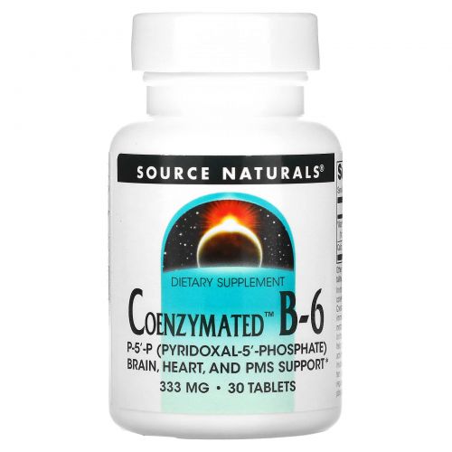 Source Naturals, Коферментный B-6, 300 мг, 30 таблеток