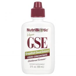 NutriBiotic, Жидкий концентрат GSE, с экстрактом семян грейпфрута, 2 жидкие унции (59 мл)