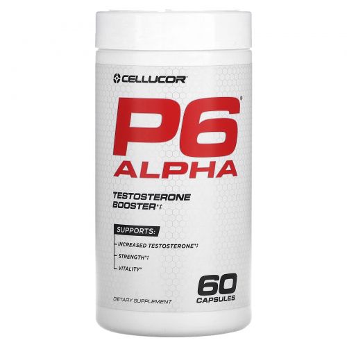 Cellucor, P6 Alpha, усилитель тестостерона, 60 капсул