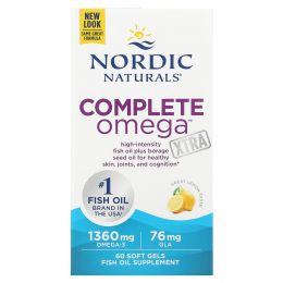 Nordic Naturals, Complete Omega Xtra со вкусом лимона, 1000 мг, 60 мягких желатиновых капсул