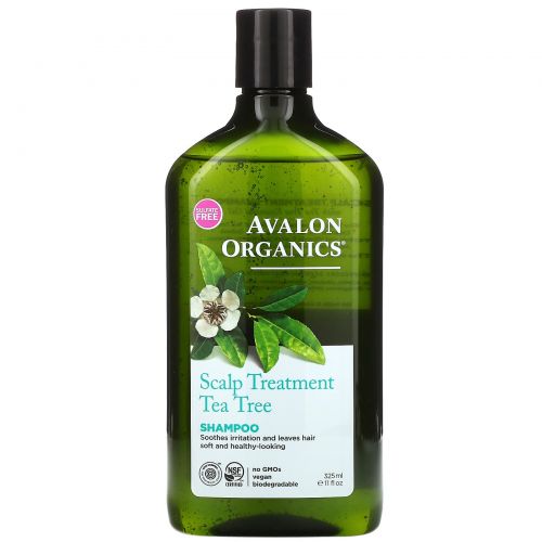 Avalon Organics, Шампунь, с чайным деревом для кожи головы, 11 жидких унций (325 мл)