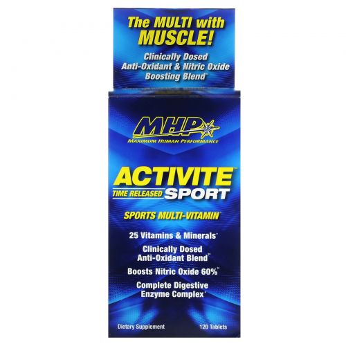 MHP, Activite Sport, мультивитамины, замедленное высвобождение, 120 таблеток