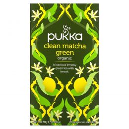 Pukka Herbs, Clean Matcha Green, 20 Green Tea Sachets, 0.05 oz (1.5 g) Each