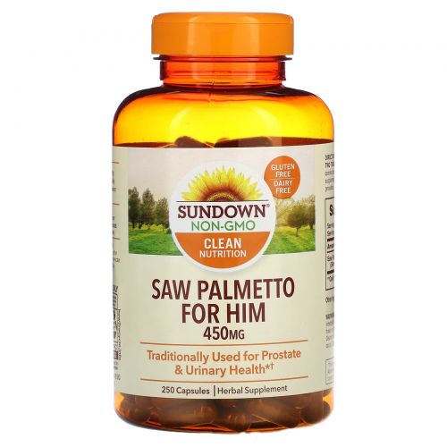 Sundown Naturals, сереноя, для него, 450 мг, 250 капсул