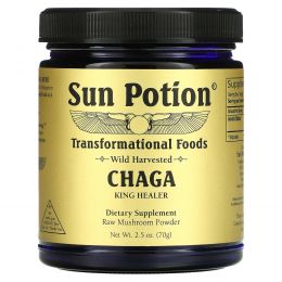 Sun Potion, Chaga Raw Mushroom Powder, Wild Harvested, 2.5 oz (70 g)