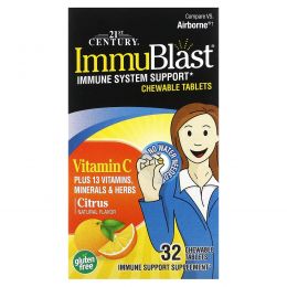 21st Century, Витамины ImmuBlast, Цитрусовый вкус, 32 Жевательные таблетки