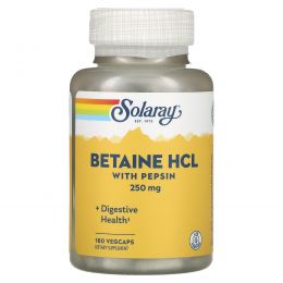 Solaray, HCL with Pepsin, 250 mg, 180 Capsules