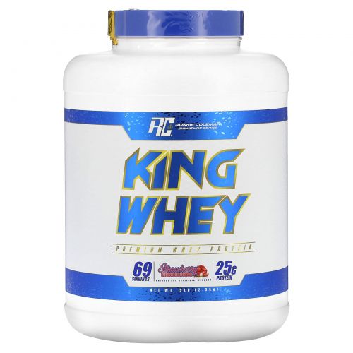 Ronnie Coleman, Signature Series, King Whey, клубничный чизкейк, 2,3 кг (5 фунтов)