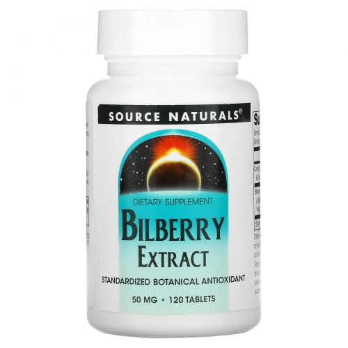 Source Naturals, Экстракт черники, 50 мг, 120 таблеток