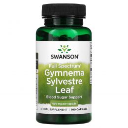 Swanson, Gymnema Sylvestre Leaf, полный спектр действия, 400 мг, 100 капсул