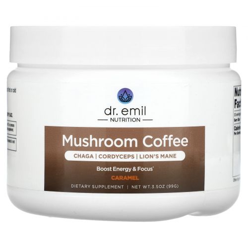 Dr. Emil Nutrition, грибной кофе, карамель, 99 г (3,5 унции)