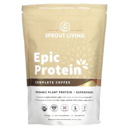 Sprout Living, Epic Protein, Organic Plant Protein + Superfoods, Coffee Mushroom, 1.1 lb (494 g)