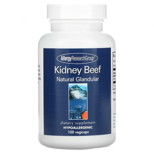 Allergy Research Group, Kidney Beef, Natural Glandular, 100 vegicaps