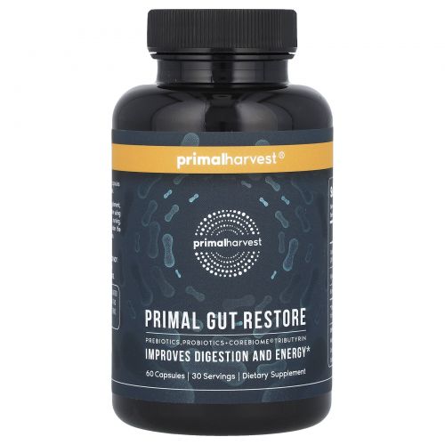 Primal Harvest, Primal Gut Restore, восстановление кишечника, 60 капсул