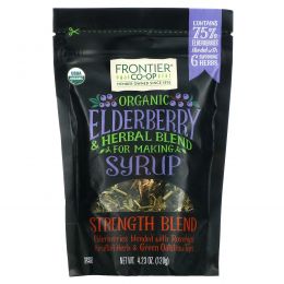 Frontier Natural Products, Organic Elderberry & Herbal Blend For Making Syrup, Strength Blend, 4.23 oz (120 g)