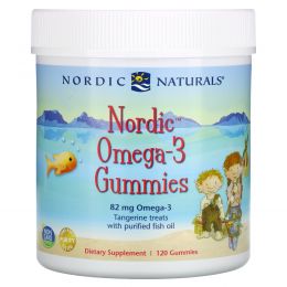 Nordic Naturals, Нордические жевательные конфеты с омега-3 со вкусом мандарина, 120 конфет