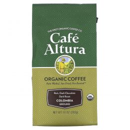 Cafe Altura, Organic Coffee, Colombia, Dark Roast, Ground, 10 oz (283 g)