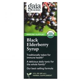 Gaia Herbs, Black Elderberry Syrup, 3 fl oz (89 ml)