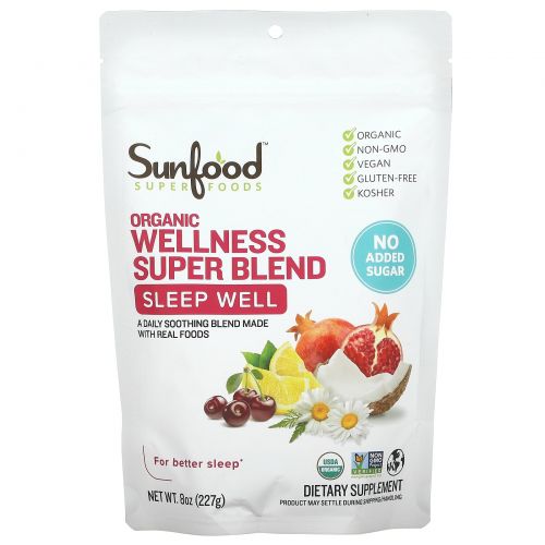 Sunfood, Органическая оздоровительная суперсмесь, для хорошего сна, 227 г (8 унций)