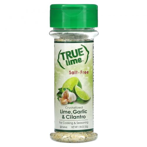 True Citrus Company, True Lime, Кристаллизированный лимон, Чеснок и кинза, Без соли, 1,94 унц. (55 г)