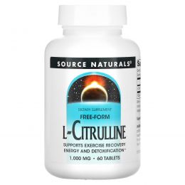 Source Naturals, L-цитруллин, 1000 мг, 60 таблеток