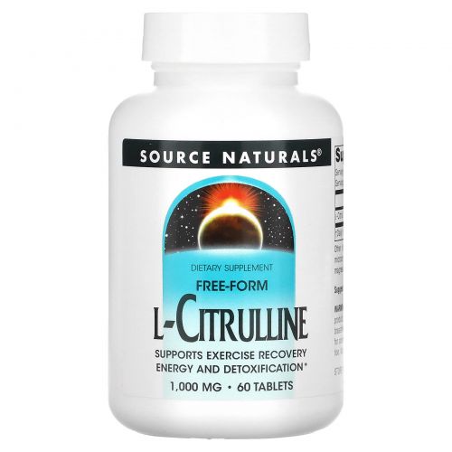 Source Naturals, L-цитруллин, 1000 мг, 60 таблеток