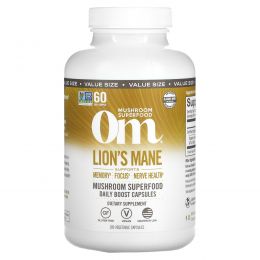 Om Mushrooms, Lion's Mane Mushroom Superfood, 180 Vegetable Capsules