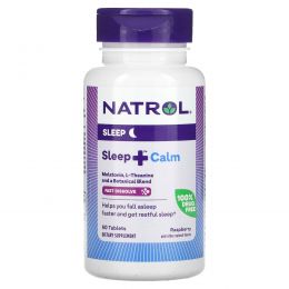Natrol, Sleep + Calm, малина`` 60 таблеток