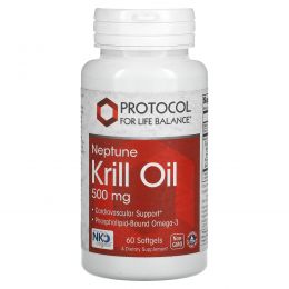 Protocol for Life Balance, Neptune Krill Oil, 500 mg, 60 Softgels