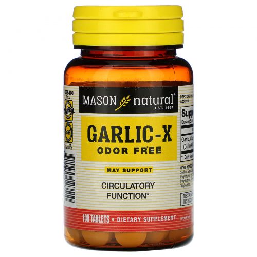 Mason Natural, Garlic X, Order Free, 100 Tablets