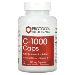 Protocol for Life Balance, C-1000 Caps with Bioflavonoids & Rutin, 120 Veg Capsules