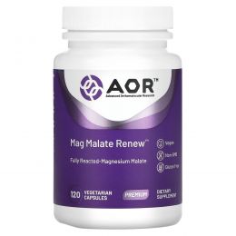 Advanced Orthomolecular Research AOR, Классическая серия, Mag Malate Renew, 120 растительных капсул