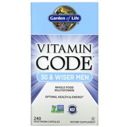 Garden of Life, Vitamin Code, для мужчин от 50-ти лет и старше, 240 растительных капсул