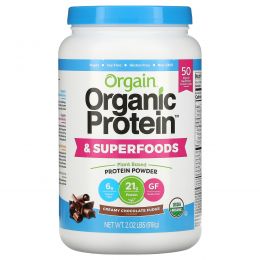 Orgain, Organic Protein & Superfoods Powder, Plant Based, Creamy Chocolate Fudge, 2.02 lbs (918 g)