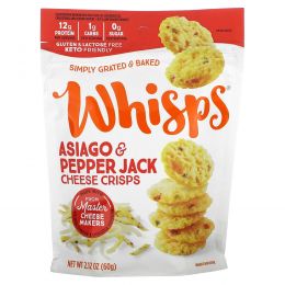 Whisps, Asiago & Pepper Jack Cheese Crisps, 2.12 oz ( 60 g)