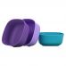 NUK, Stacking Bowls, 4+ Months, Purple & Teal, 3 Bowls + 3 Lids