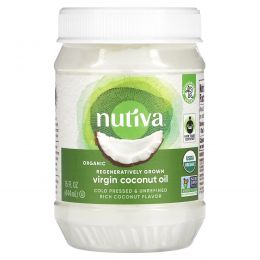Nutiva, Органическое регенеративно выращенное кокосовое масло первого отжима, 444 мл (15 жидк. Унций)