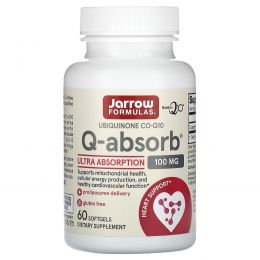 Jarrow Formulas, Q-absorb, кофермент Q10, 100 мг, 60 мягких капсул