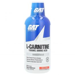 GAT, L-карнитин, аминокислота, вишня, 1500 мг, 473 мл (16 унций)