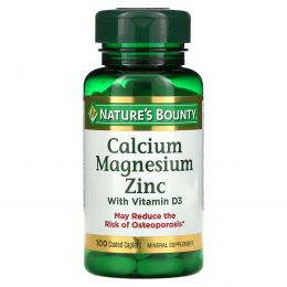 Nature's Bounty, Calcium Magnesium Zinc, 100 Coated Caplets