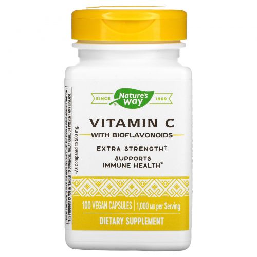 Nature's Way, Vitamin C With BioFlavonoids, Extra Strength, 1,000 mg, 100 Vegan Capsules