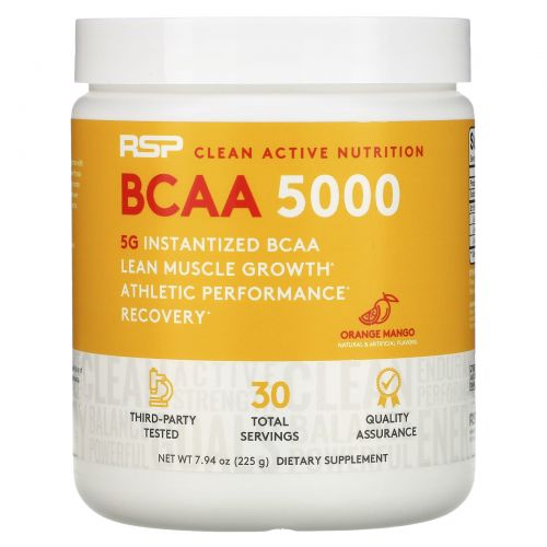 RSP Nutrition, BCAA 5000, Orange Mango, 7.94 oz (225 g)