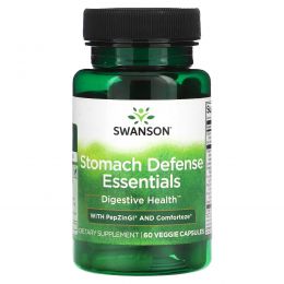 Swanson, Stomach Defense Essentials, 60 растительных капсул