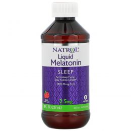 Natrol, Liquid Melatonin, Sleep, Berry Natural Flavor, 2.5 mg, 8 fl oz (237 ml)