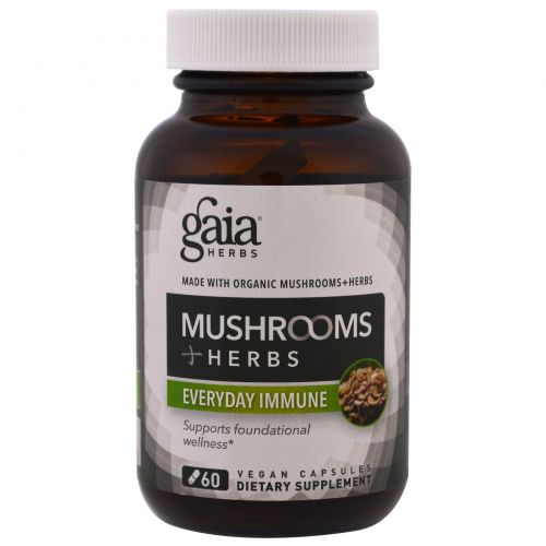 Gaia Herbs, Mushrooms + Herbs, Everyday Immune , 60 Veggie Caps