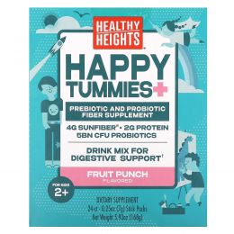 Healthy Heights, Happy Tummies+, для детей от 2 лет, фруктовый пунш, 24 пакетика по 7 г (0,25 унции)
