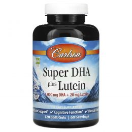 Carlson Labs, Super DHA plus Lutein, 120 Soft Gels