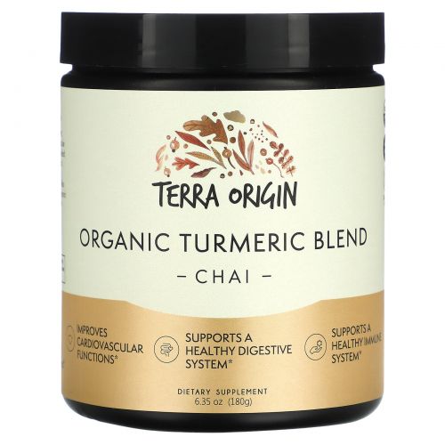 Terra Origin, Organic Turmeric Blend, Chai, 6.35 oz (180 g)