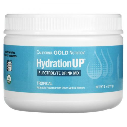 California Gold Nutrition, HydrationUP, порошок для приготовления электролитического напитка, тропические фрукты, 227 г (8 унций)